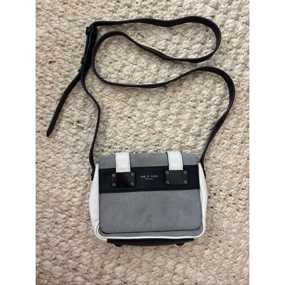 Rag & Bone mini pilot crossbody, $395 gray/white/black